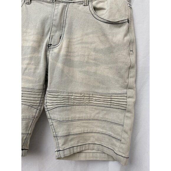 Rocawear Denim Jean Streetwear Shorts Men's Size 30 Light Blue Zip Up Distressed - Picture 3 of 15